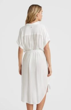 ONeill Cali Beach Shirt Dress | Snow White -ONeill Fashion Shop 1300048 11010 04 MODEL