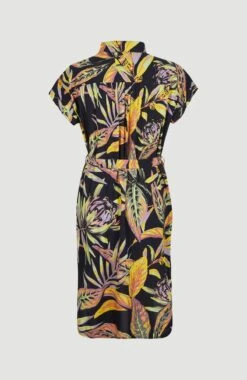 ONeill Cali Beach Shirt Dress | Black Tropical Flower -ONeill Fashion Shop 1300048 39033 11 PACK