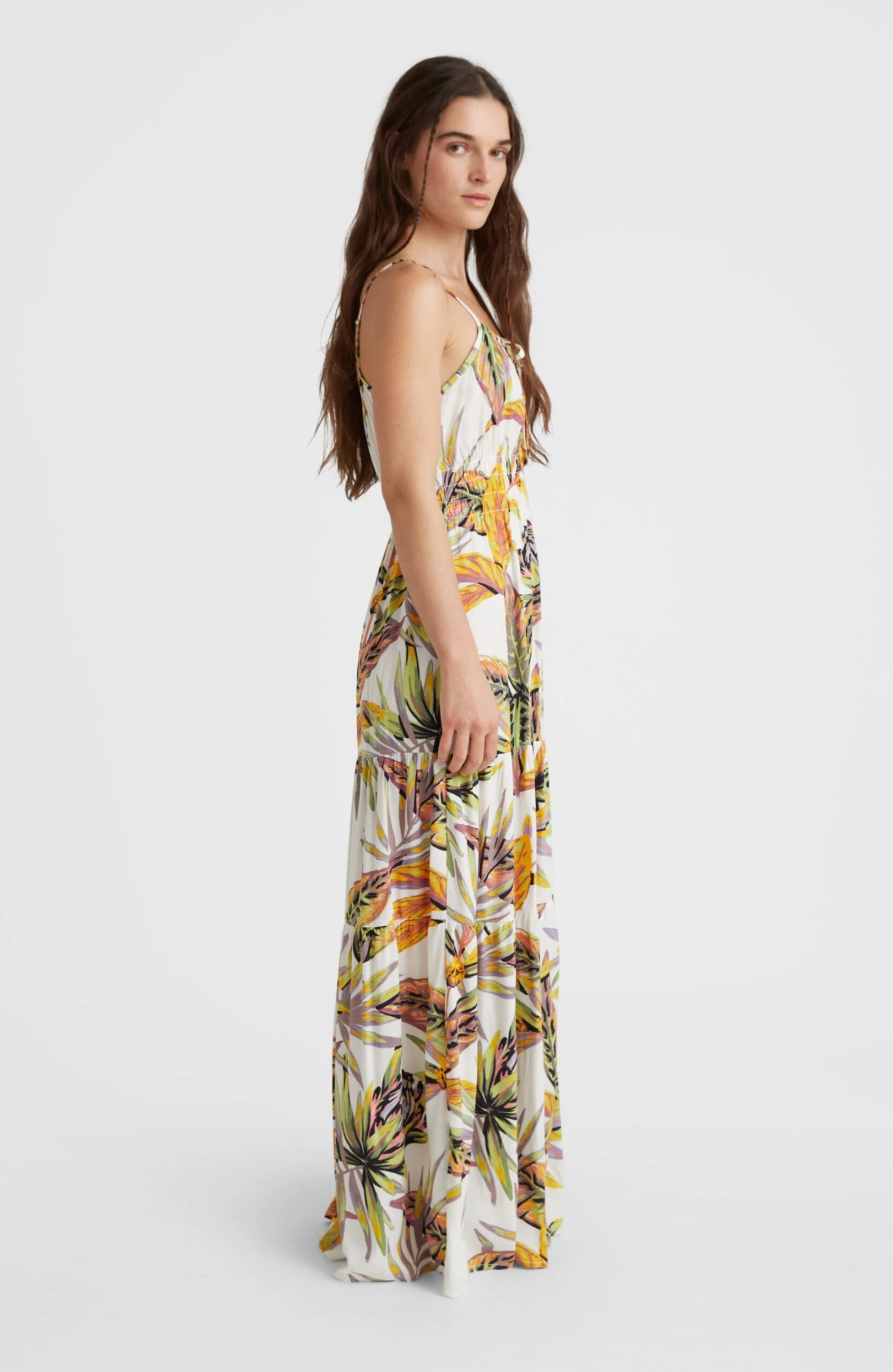 ONeill Quorra Maxi Dress | White Tropical Flower 5 ONeill Quorra Maxi Dress | White Tropical Flower - Image 3