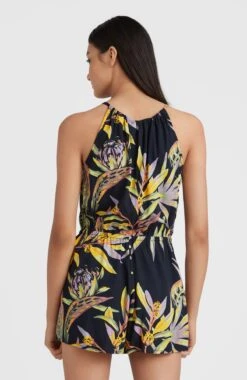 ONeill Leina Playsuit | Black Tropical Flower -ONeill Fashion Shop 1300053 39033 03 MODEL