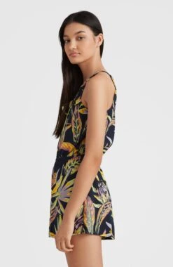 ONeill Leina Playsuit | Black Tropical Flower -ONeill Fashion Shop 1300053 39033 04 MODEL