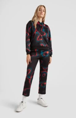 ONeill All Over Print Rutile Straight Leg Sweatpants | Black Heat Map