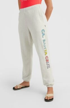 ONeill Connective High-Waist Sweatpants | White Melange -ONeill Fashion Shop 1550057 11012 02 MODEL