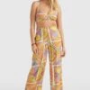 ONeill Malia High-Waist Beach Pants | Yellow Scarf Print -ONeill Fashion Shop 1550059 32013 01 MODEL