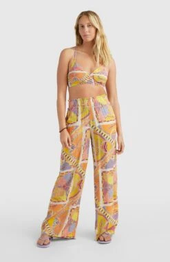 ONeill Malia High-Waist Beach Pants | Yellow Scarf Print