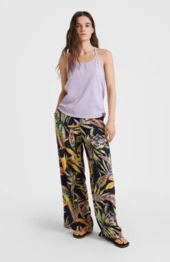 ONeill Malia High-Waist Beach Pants | Black Tropical Flower