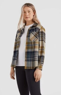 ONeill Checked Flannel Shirt | Beige Plaid Check