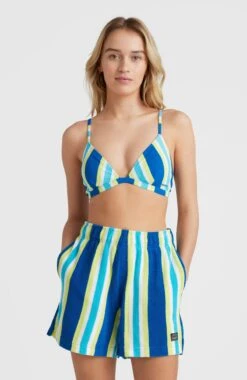 ONeill Brights Terry High-Waist Sweatshorts | Blue Towel Stripe