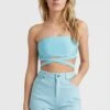 ONeill Dive High-Waist Twill Shorts | Blue Topaz -ONeill Fashion Shop 1700026 15044 01 MODEL