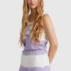 ONeill Women Of The Wave High-Waist Sweatshorts | Purple Tie Dye -ONeill Fashion Shop 1700027 34519 01 MODEL