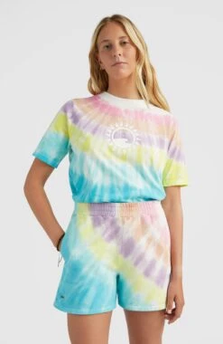 ONeill Women Of The Wave High-Waist Sweatshorts | Blue Tie Dye