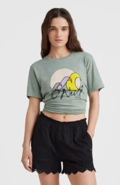 ONeill Ava Smocked High-Waist Sweatshorts | Black Out