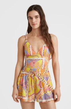 ONeill Amiri High-Waist Beach Shorts | Yellow Scarf Print