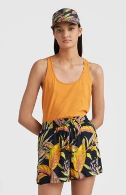 ONeill Amiri High-Waist Beach Shorts | Black Tropical Flower