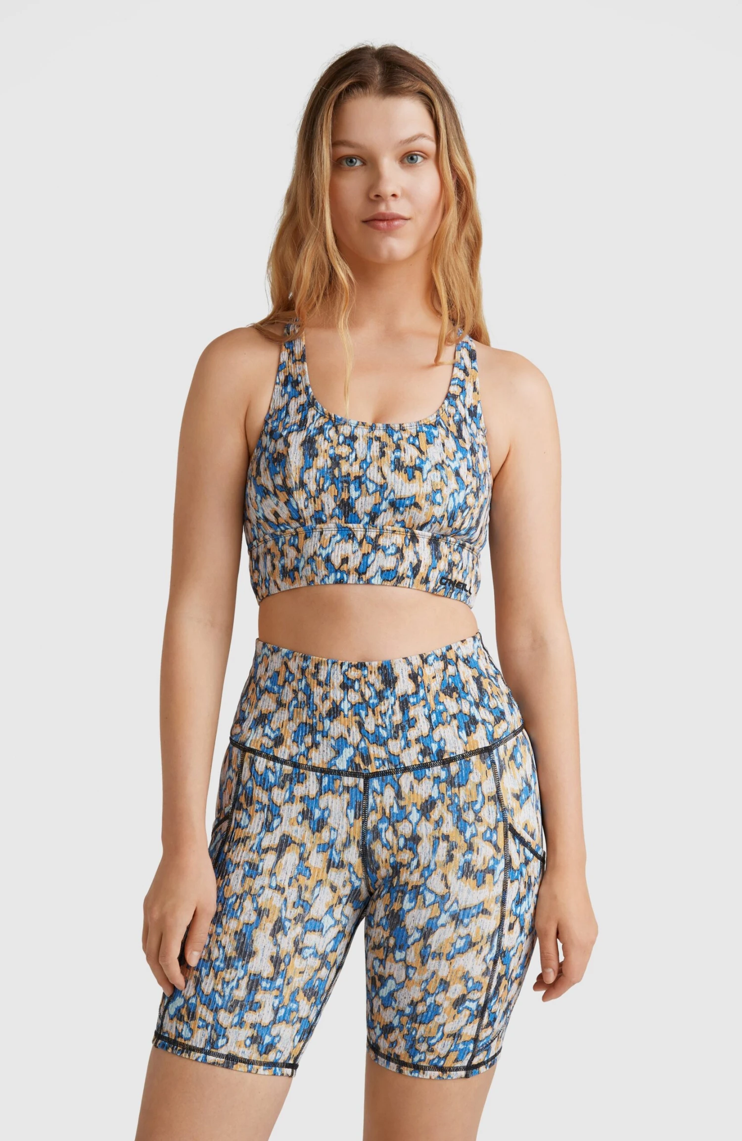 ONeill Hike Ribbed High-Waist Shorts | Blue Minimal Camo 3 ONeill Hike Ribbed High-Waist Shorts | Blue Minimal Camo