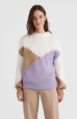 ONeill Knit Colourblock Pullover | Purple Rose Colour Block