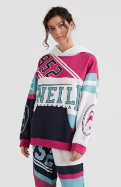 ONeill Collegiate Progressive Hoodie | Aqua Sea Colour Block -ONeill Fashion Shop 1750036 45032 03 MODEL