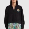 ONeill Cove Half Zip Crew Sweatshirt | Black Out -ONeill Fashion Shop 1750043 19010 01 MODEL