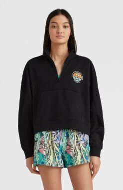 ONeill Cove Half Zip Crew Sweatshirt | Black Out