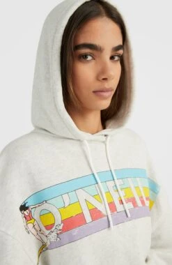 ONeill Cult Shift Hoodie | White Melange -ONeill Fashion Shop 1750048 11012 03 MODEL