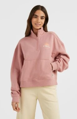 ONeill Bunji Half Zip Crew Sweatshirt | Ash Rose
