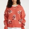 ONeill Anchorage Knit Pullover | Red Knit Mountains -ONeill Fashion Shop 1750057 33035 01 MODEL