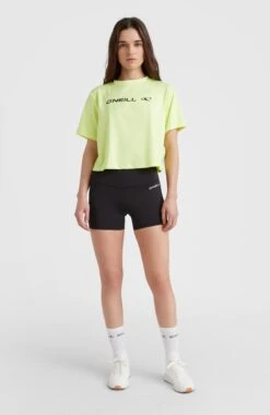 ONeill Rutile Cropped T-Shirt | Sunny Lime -ONeill Fashion Shop 1850071 12014 04 MODEL