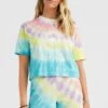 ONeill Women Of The Wave Cropped T-Shirt | Blue Tie Dye -ONeill Fashion Shop 1850087 35046 01 MODEL